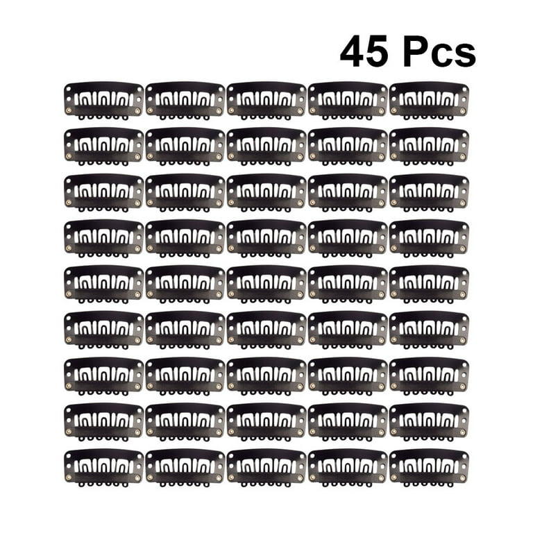 45Pcs 3.2cm Six tooth Hairpin Hair Clip DIY Tiara with Metal Paint Beret Clip Black