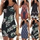 thumbnail image 2 of Vestido de verano con escote en V y cuello halter para mujer de Joefnel, estampado floral, estilo bohemio, para playa, con tirantes cortos, 2 of 5