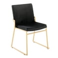 thumbnail image 3 of LumiSource Gold Steel, Black Velvet Dutchess Dining Chair - Set of 2, 3 of 5