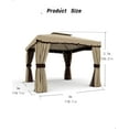 thumbnail image 6 of 10 x 10 Ft Outdoor Patio Gazebo, Double Roof Pop Up Gazebo with Netting and Shade Curtains Waterproof Sunshade for Backyard, Deck, Garden (Khaki), 6 of 7