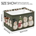 thumbnail image 4 of Yayeee Canvas Storage Basket with Handles for Shelves Fabric Bins Closet Organizer, Beige Snowmen, 4 of 8