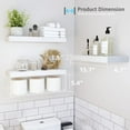 thumbnail image 3 of Cshidworld Floating Shelves Set of 3 , Bathroom Shelves Over Toilet, 16" Floating Shelf Wall Shelves with 22 lbs Capacity for Bathroom/Living Room/Bedroom/Kitchen/Office (White), 3 of 6