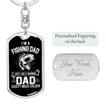 thumbnail image 2 of Fishing Dad Stainless Steel or 18k Gold Premium Swivel Dog Tag Keychain, 2 of 10
