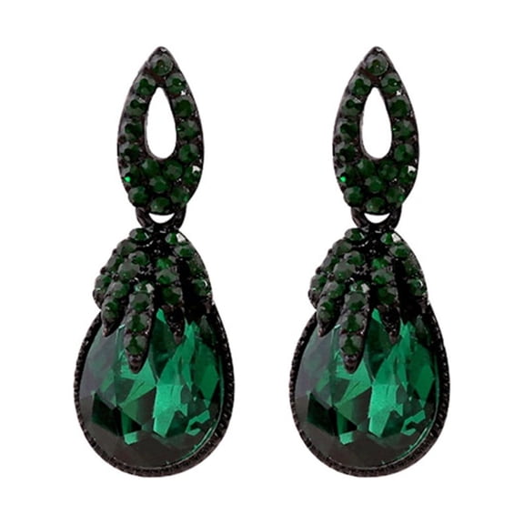 Gorgeous Dark Green Water Drops Earrings Jewelry Gifts for Female Anniversary