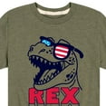 thumbnail image 3 of Instant Message - 4th of July - T Rex White & Blue - Toddler & Youth Short Sleeve Graphic T-Shirt, 3 of 6