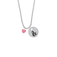thumbnail image 2 of Delight Jewelry Acrylic 5/16" Pink Heart Silvertone Script Initial Disc - & - Charm Necklace, 20"+3", 2 of 4