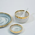 thumbnail image 6 of Ozarke Modern Nordic Golden Border Marble Tableware, Fine Bone China (Set of 9), 6 of 11