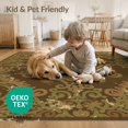 thumbnail image 4 of ODIKA 5'x7' Washable Area Rug Non-Slip, Chair-Friendly Tone Vintage Abstract Distressed Boho Scrollwork Terracotta Border for Dining Room, Under Table, Home Office, 4 of 7