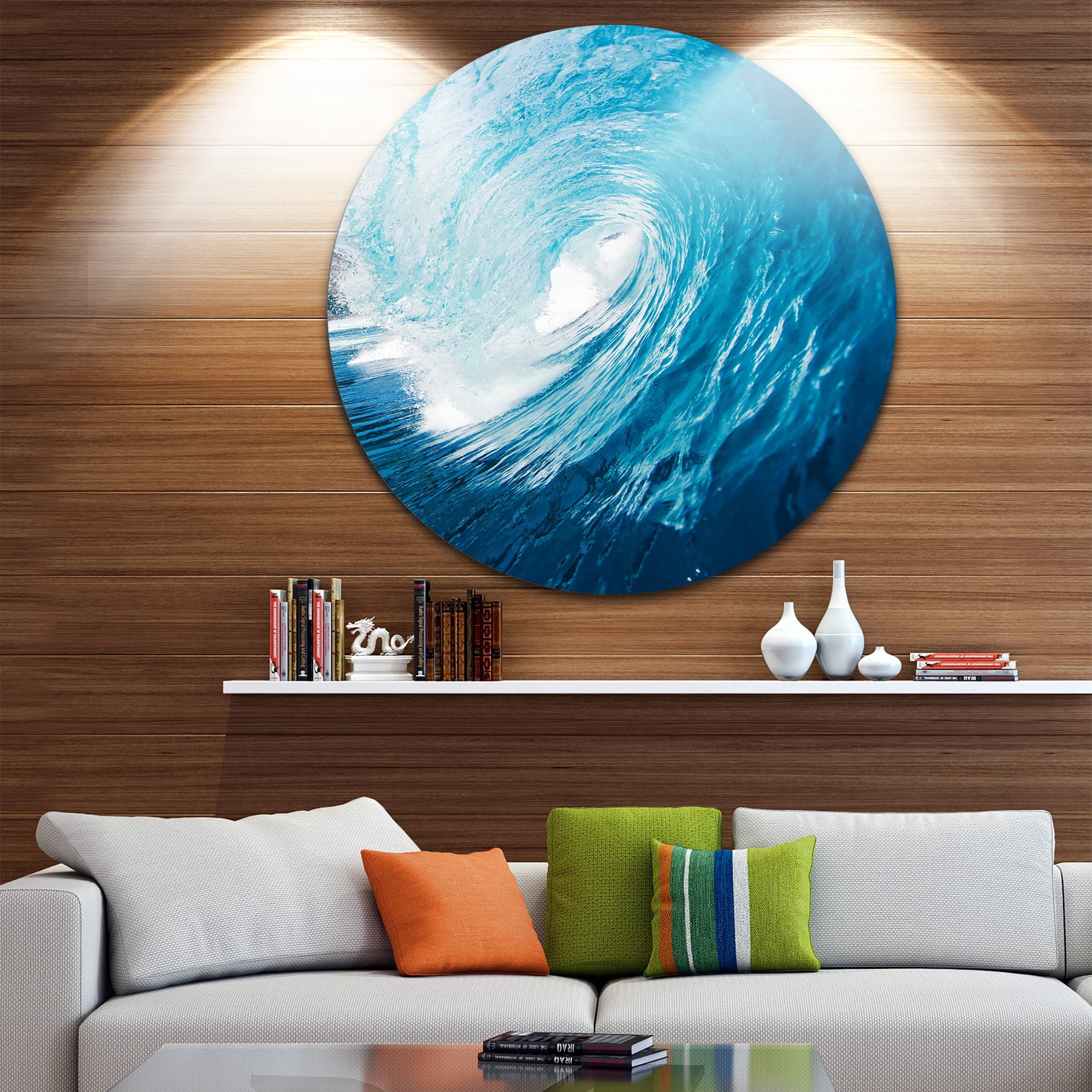 Designart 'Ocean Waves in Hawaii' Disc Photography Circle Metal Wall Art