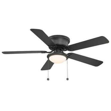 Hugger 52'' Black Contemporary Led Flush Mount Indoor Low Profile Ceiling Fan