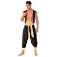 thumbnail image 4 of Aislor Men Fancy Dress Ball Cap Sleeve Vest Waistcoat with Belted Bloomers Pants Black M, 4 of 7