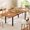Walnut, variant on Laisnet 63" Square Dining Table for 8, Extendable Kitchen Dining Room Table with Metal Legs, Black
