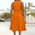 thumbnail image 4 of Plus Size Women Casual Solid Sleeveless V-Neck Long Dress with Pocket, 4 of 5