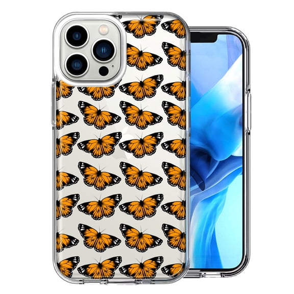 MUNDAZE For Apple iPhone 13 Pro Max Monarch Butterflies Design Double Layer Phone Case Cover