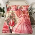 thumbnail image 2 of Manfei Kids Royal Princess Twin Sheet Sets, Vintage Western Christmas Twin Fitted Sheet, Cartoon Nutcracker Flat Sheet, Luxury Bedroom Decor, 3pcs, 2 of 7