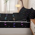 thumbnail image 5 of Homewish Colorful Cats Zipper Twin Comforter Sets with Fitted Sheet and 2 Pillowcases,Cartoon Animal Themed Zipper Bedding Set,Black,Black Reversible,4pcs, 5 of 8