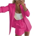 thumbnail image 4 of AOOCHASLIY Women's Winter Coat Clothes Women Business Attire Solid Long Sleeve Suit Collar Slimming Cardigan Suit Coat Tops Jacket, 4 of 5