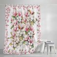 thumbnail image 4 of Spring Floral Shower Curtain Set, Waterproof Shower Curtains for Bathroom, Retro Pink Orchid Flowers Leaves Botanical Washable Fabric Cloth Bath Curtain for Bathtub Decoration with Hooks 54x78 Inches, 4 of 9