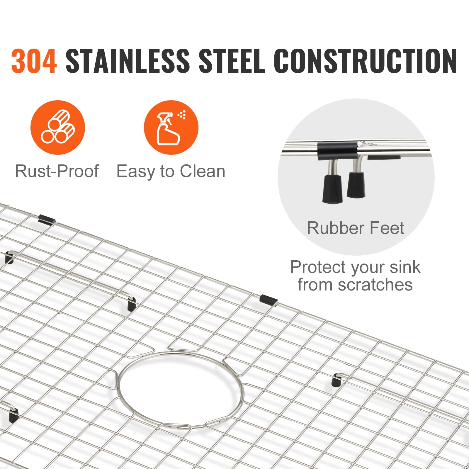 BENTISM Sink Protector Grid For Kitchen 28.5" L x 15.6"W Stainless Steel Drain Rack