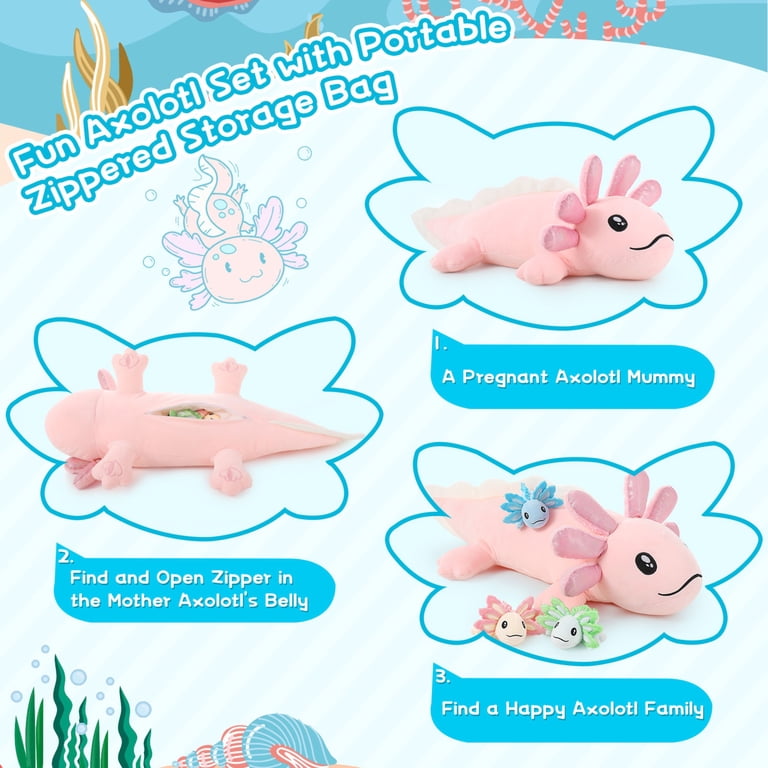 Tezituor Giant Axolotl Plush With 3 Babies, 31.5" photo 5