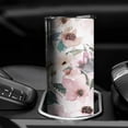 thumbnail image 4 of Flower Tumbler 20 Oz Travel Coffee Mug Floral Print Skinny Tumblers with Lid and Straw Stainless Steel Insulated Coffee Cups Gift for Flower Lover, 4 of 7