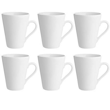 Irish Porcelain Kitchen - GHP 6-Pcs White Porcelain Dishwasher & Oven Safe Kitchen Dining 11-Oz Coffee Mugs