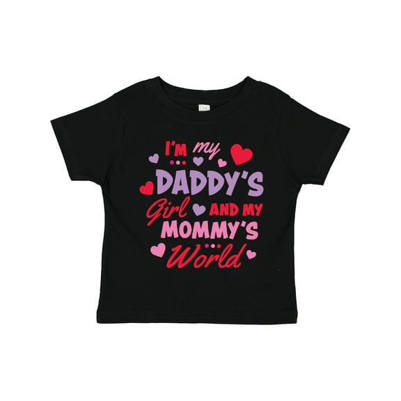 Inktastic Valentine's Day I'm My Daddy's Girl and My Mommy's World Girls Toddler T-Shirt