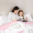 thumbnail image 5 of jejeloiu Pink Ribbon Bow Full Size Comforter Sets,Volleyball Games Bedding Sets For Girls Teens Reversible 3 Pieces, 5 of 8