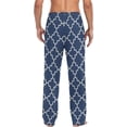 thumbnail image 7 of FREEAMG Men's Pajama Pants with Pockets Sleepwear Lounge Pants Stretch Casual Hipster Navy Blue Moroccan 3, 7 of 7