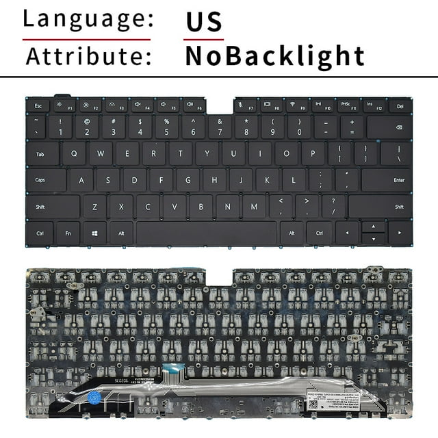 Clavier Rétroéclairé US RU pour HUAWEI MateBook X Pro MACHR MACH-W19L W19B W29L W09 MACHC-WAH9LP/WAE9LP NSK-360BN 9Z.NEXBN US Sans Rétroéclairage