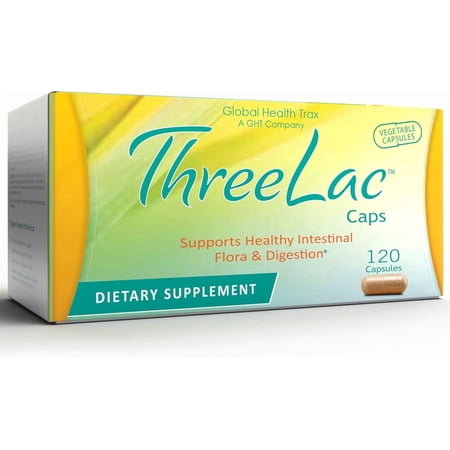 Global Health Trax ThreeLac Probiotic Capsules for Gut and Immune Health, 120 Count