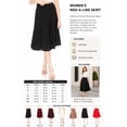 thumbnail image 5 of Moa Collection Women's Solid Flared Lightweight Elastic High Waist Long Midi A-line Skirt, 5 of 6