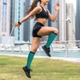 thumbnail image 6 of Lsque Teal Pattern Sport Compression Socks for Men & Women 15-20 mmHg Knee High Nurse Pregnant Running Medical and Travel Athletic, 6 of 6