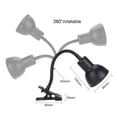 thumbnail image 3 of Graflsoa Adjustable Reptile Heating Lamp with E27 Socket, 50W UVB Light for Tortoise & Amphibians, Black Metal & Ceramic Design, Includes Bulb (US Standard), 3 of 6