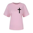 thumbnail image 4 of Camiseta Casual de Manga Corta de Cuello Redondo Impresa para las Mujeres, 95% Poliéster 5% Spandex Vintage Top Ligero para Diario, Fiesta Y Primavera Verano, 4 of 4