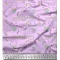 thumbnail image 1 of Soimoi Purple Poly Georgette Fabric Text & Bird Kids Print Fabric by the Yard 52 Inch Wide, 1 of 3