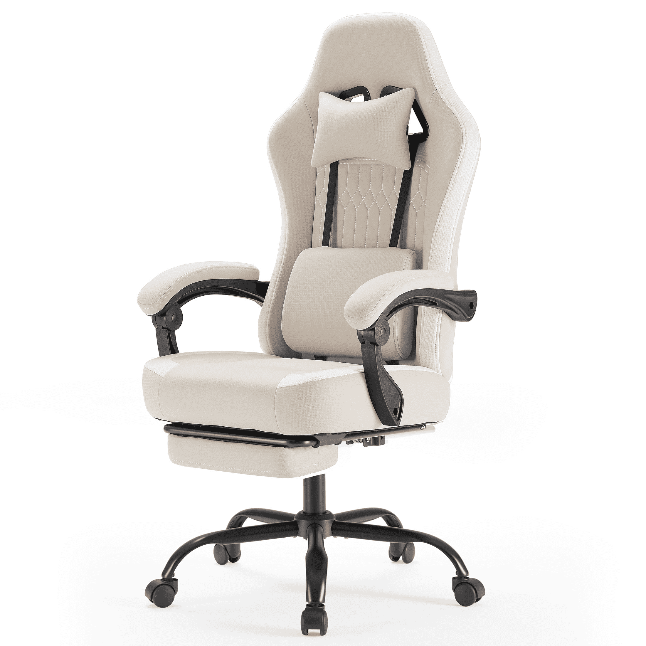 MAYEERTY Criss Cross Legged Office Seating, Armless Wide Seat with Wheels, Swivel Height-Adjustable Comfy Chair