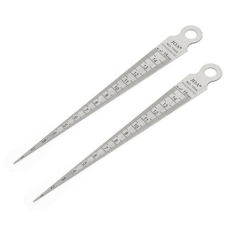 Unique Bargains 1-15mm Stainless Taper Welding Gauge Gage Test Ulnar Welder Inspection 2 Pcs