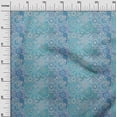 thumbnail image 3 of oneOone Cotton Cambric Light Blue Fabric Asian Mosaic Floral Fabric For Sewing Printed Craft Fabric By The Yard 42 Inch Wide, 3 of 4