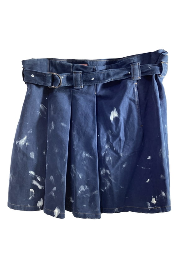 Pre-Owned Acne Studios Blå Konst Denim Painted Skirt in Blue Cotton