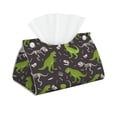 thumbnail image 2 of Lsque Dinosaur Skeleton Printed Long Tissue Box Cover Holder, Facial Paper Organizer Dispenser,Triangle with Bottom Belt, PVC Leather Decorative Organizer, 2 of 9