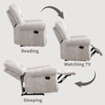 thumbnail image 4 of Bonzy Home Manual Recliner Faux Leather Single Reclining Chair Sofa for Living Room Bedroom, White, 4 of 6