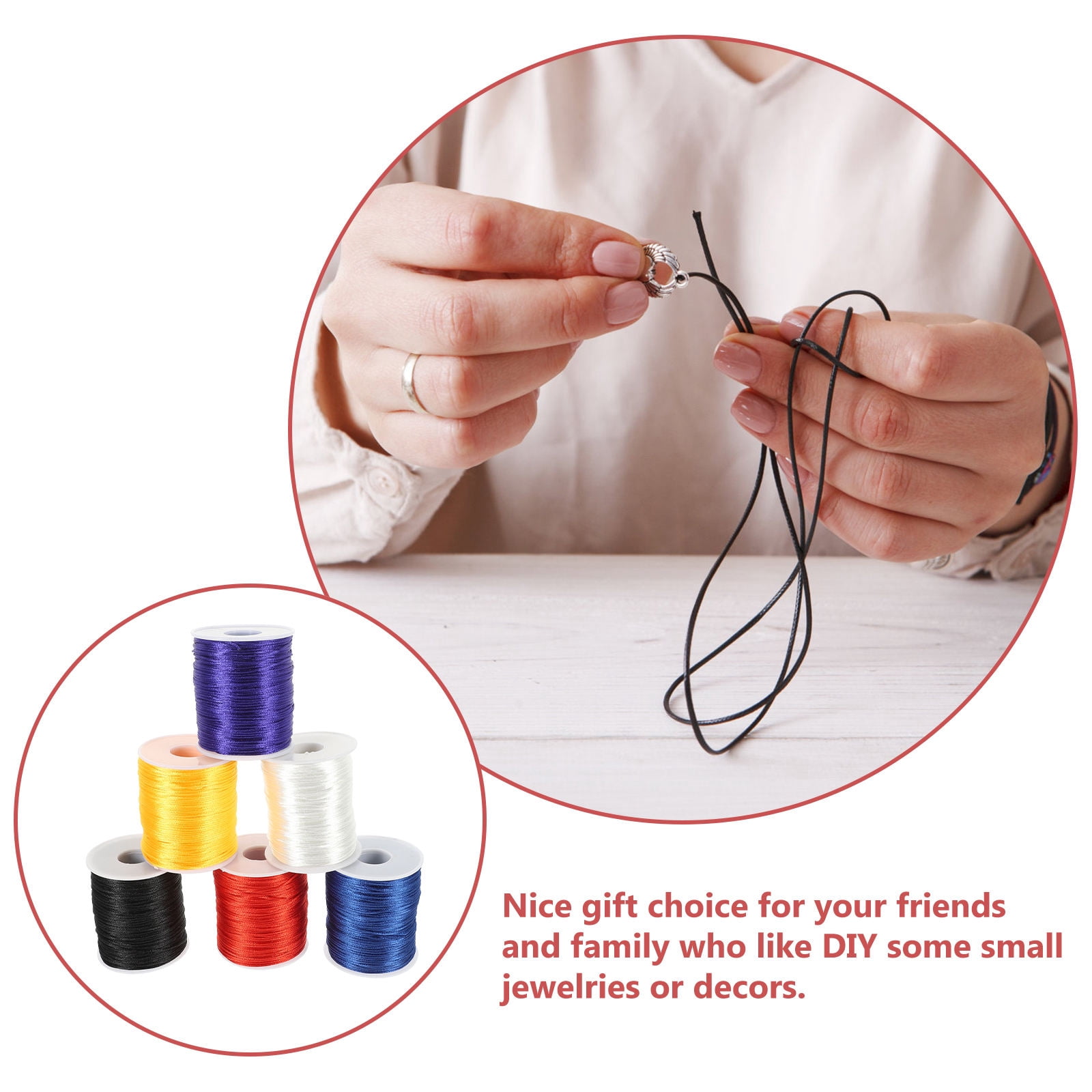 FOMIYES 6 Rolls of Braided Rope for Handicraft Projects Red Polyester Decorative Cord
