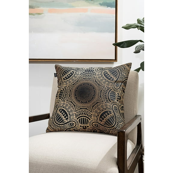 Ada Home Decor Gold Geometric Contemporary Pillow