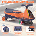 thumbnail image 5 of East doll 12V Ride on Toys with LED Screen, Electric Wiggle Car for 3-12, 2 Seater Car for Kids, Electric Car, Toddler Car, 2 Speed, Flashing Wheels, Bluetooth, Kid Ride on Car, 2.8-4.1 Mph, Orange, 5 of 9