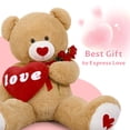 thumbnail image 4 of Oso de peluche gigante MaoGolan de 130 cm con almohada en forma de corazón rojo, 4 of 6