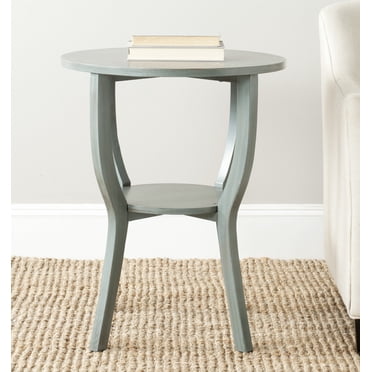 Safavieh American Homes Mary Pedestal End Table - Distressed Grey Finish, Solid Pine, 18.1x18.1x20.4 Inches