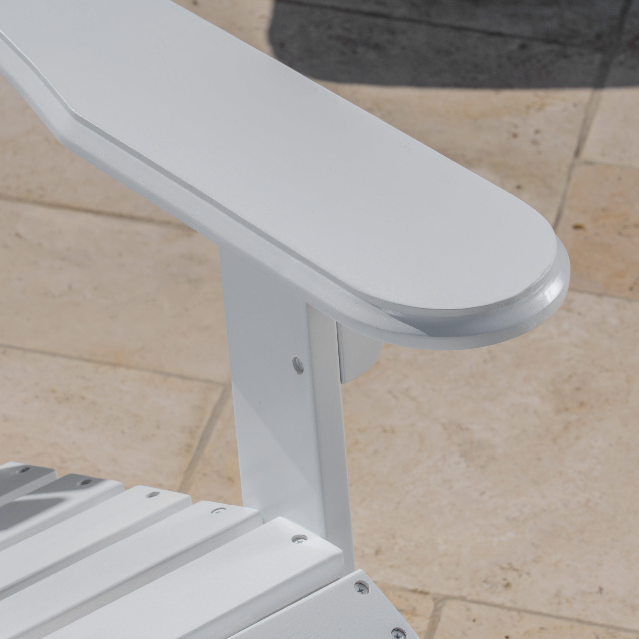 Munoz Reclining Wood Adirondack Chair with Footrest, Set of 2, White