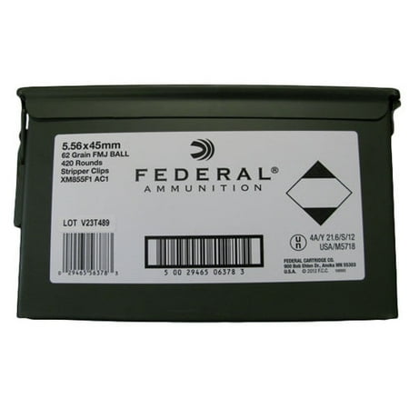Federal Ammunition Fed 5.56x45mm 62gr Fmj Ball Clipped/420