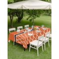 thumbnail image 3 of Outdoor Tablecloth with Umbrella Hole and Zipper, Orange Morocco Rectangle Table Cloth 60x120 Inch Waterproof Tablecloth, Nautical Anchor Stripe Modern Geometric Picnic Table Cover for Patio Camping, 3 of 7